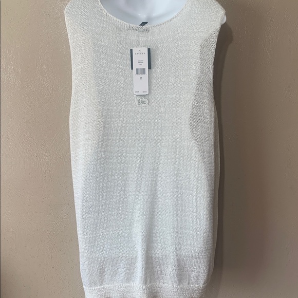 Lauren Ralph Lauren size 3X Pearl Knit Sleeveless Top - Pearl White NWT - Picture 3 of 5